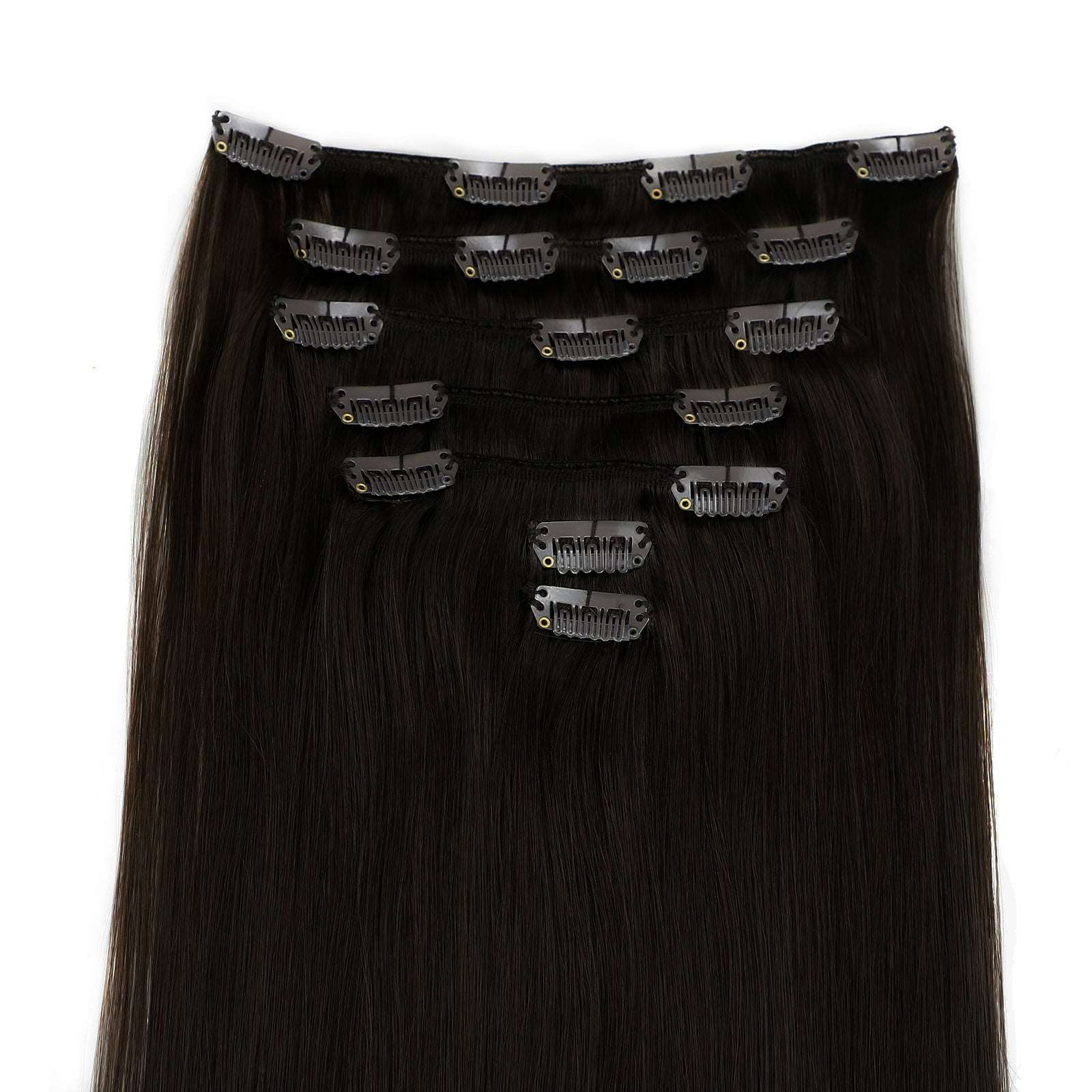 Off Black Clip In Remy Human Hair Extensions