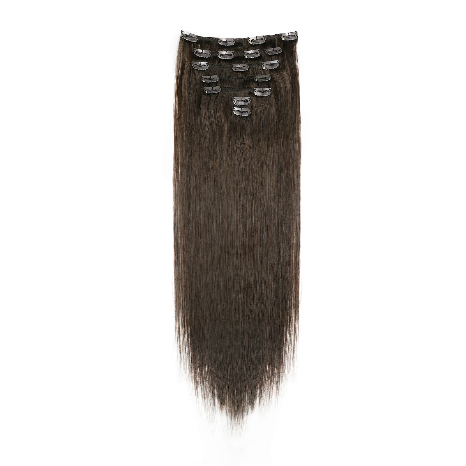 Chestnut Brown Clip In Remy Human Hair Extensions