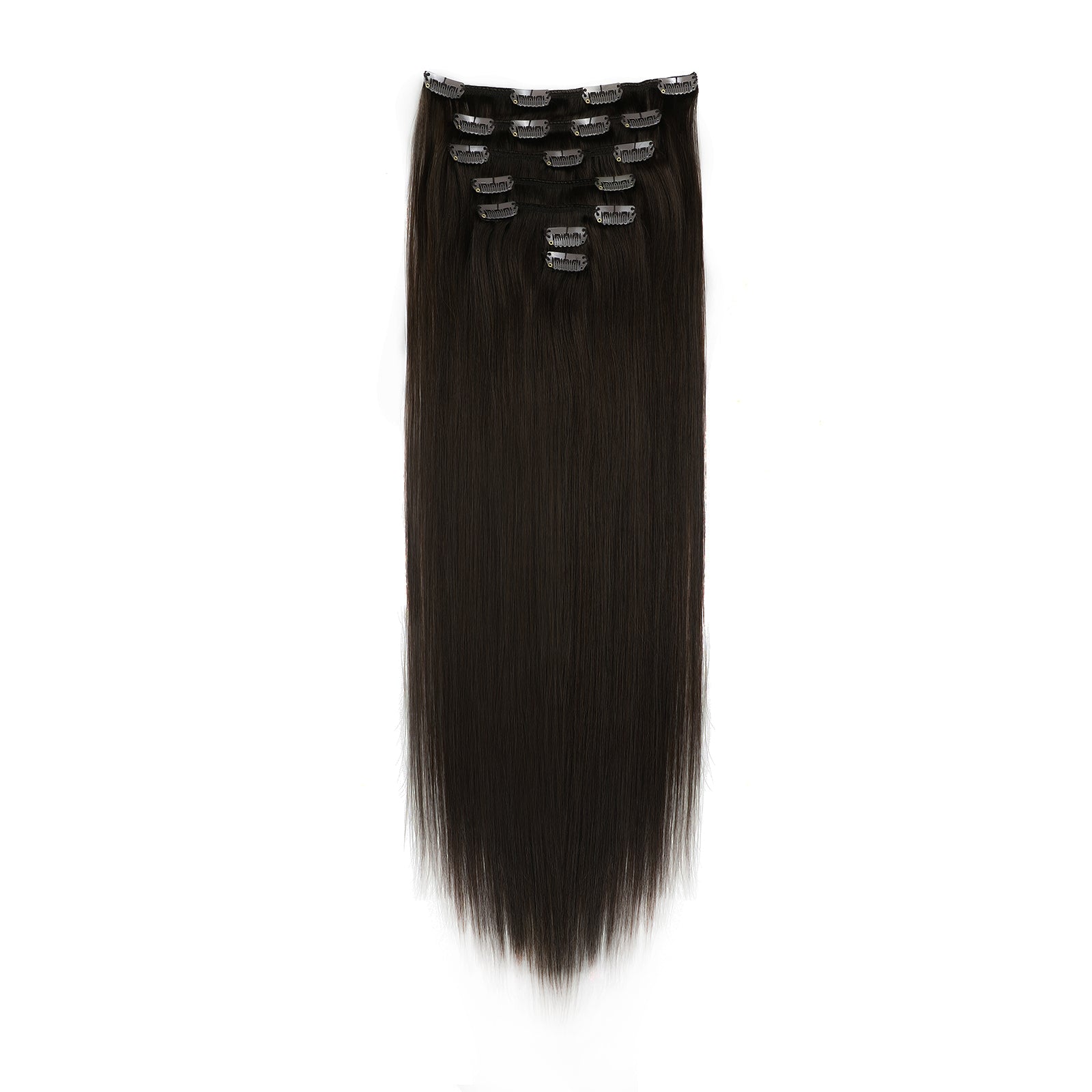 Darkest Brown Clip In Remy Human Hair Extensions