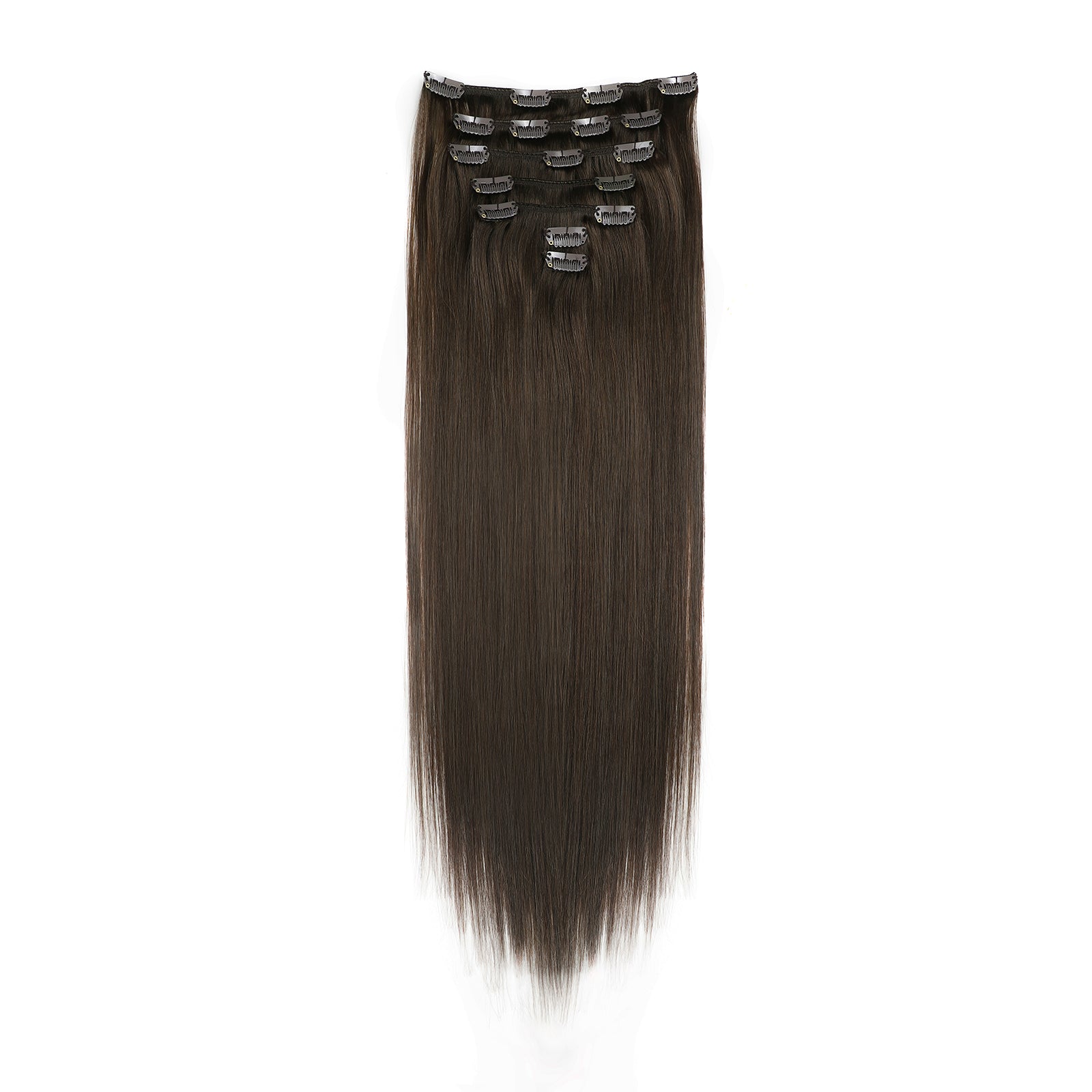 Dark Brown Clip In Remy Human Hair Extensions