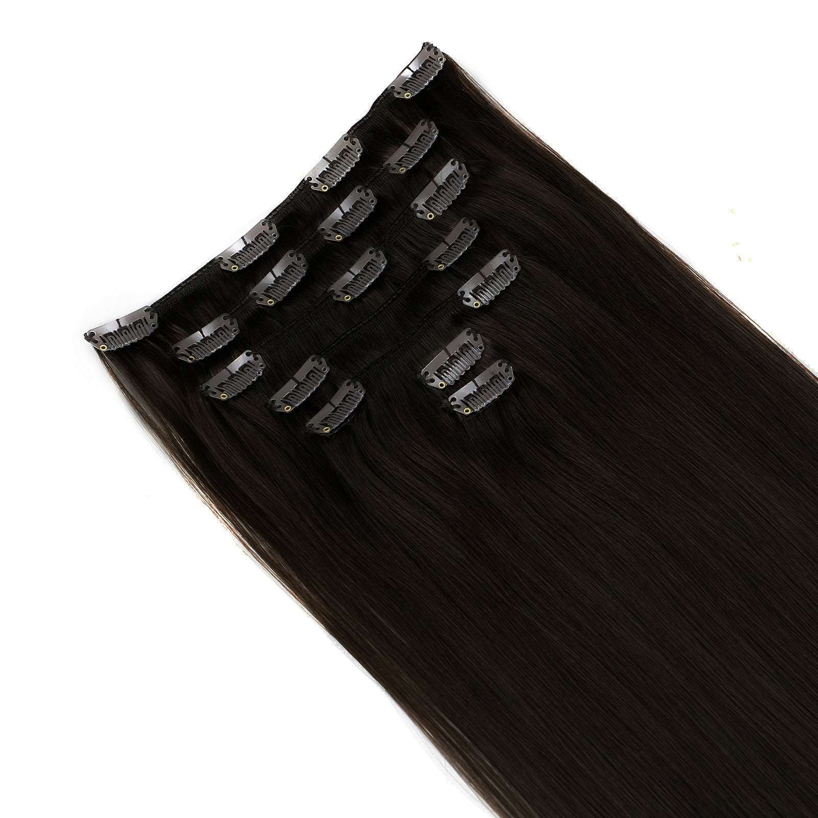 Off Black Clip In Remy Human Hair Extensions