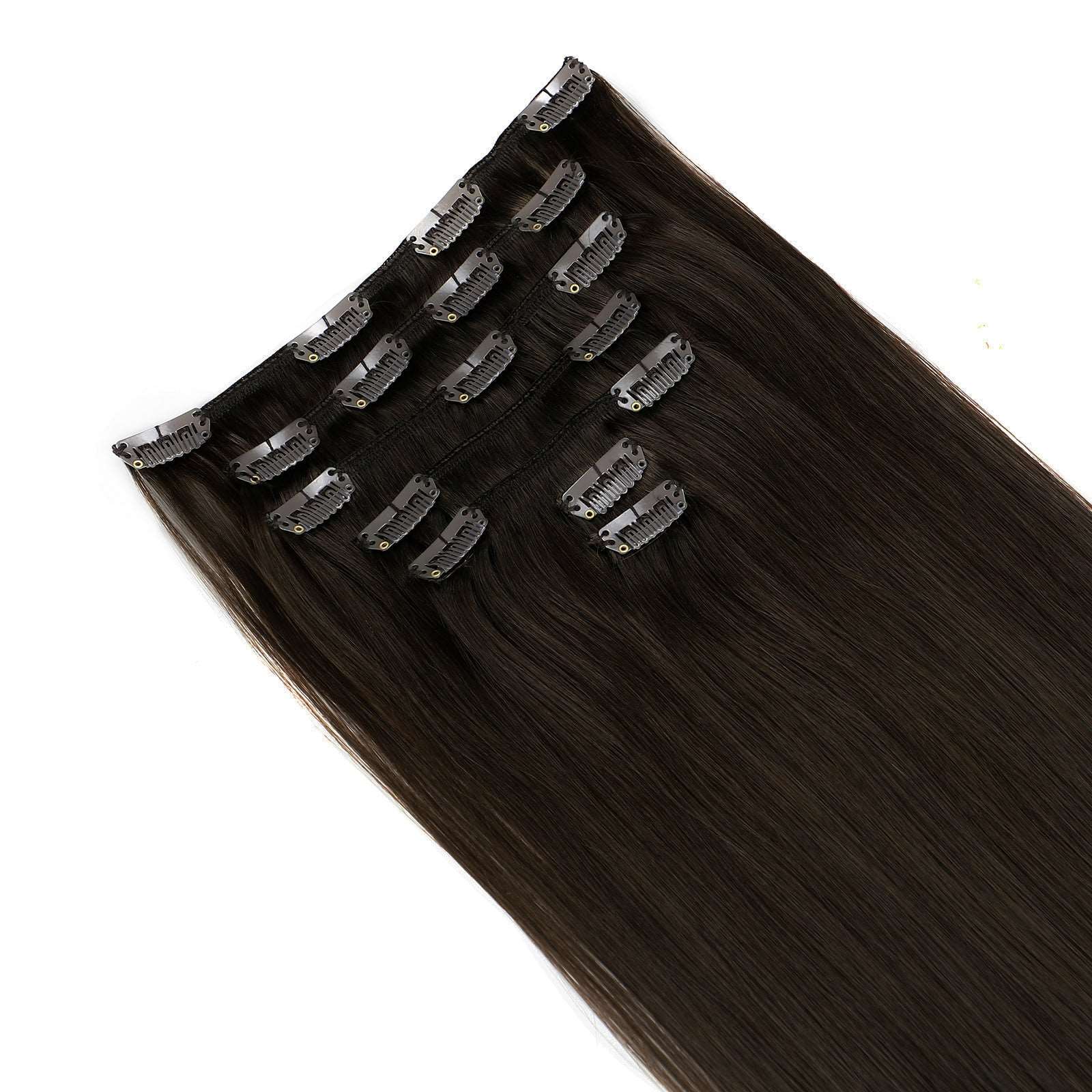 Darkest Brown Clip In Remy Human Hair Extensions