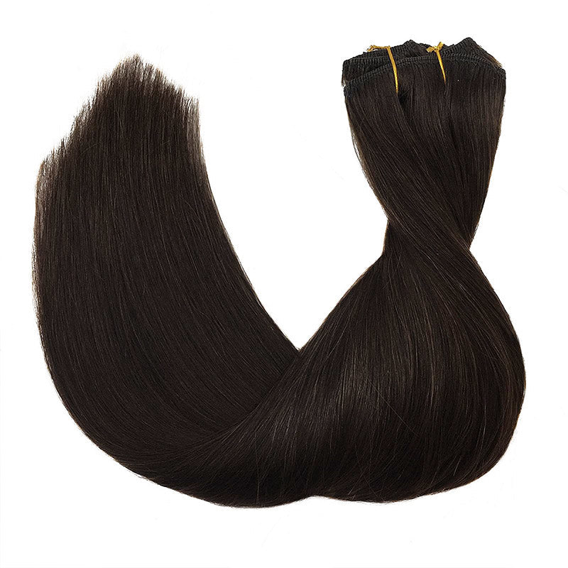 Darkest Brown Clip In Remy Human Hair Extensions