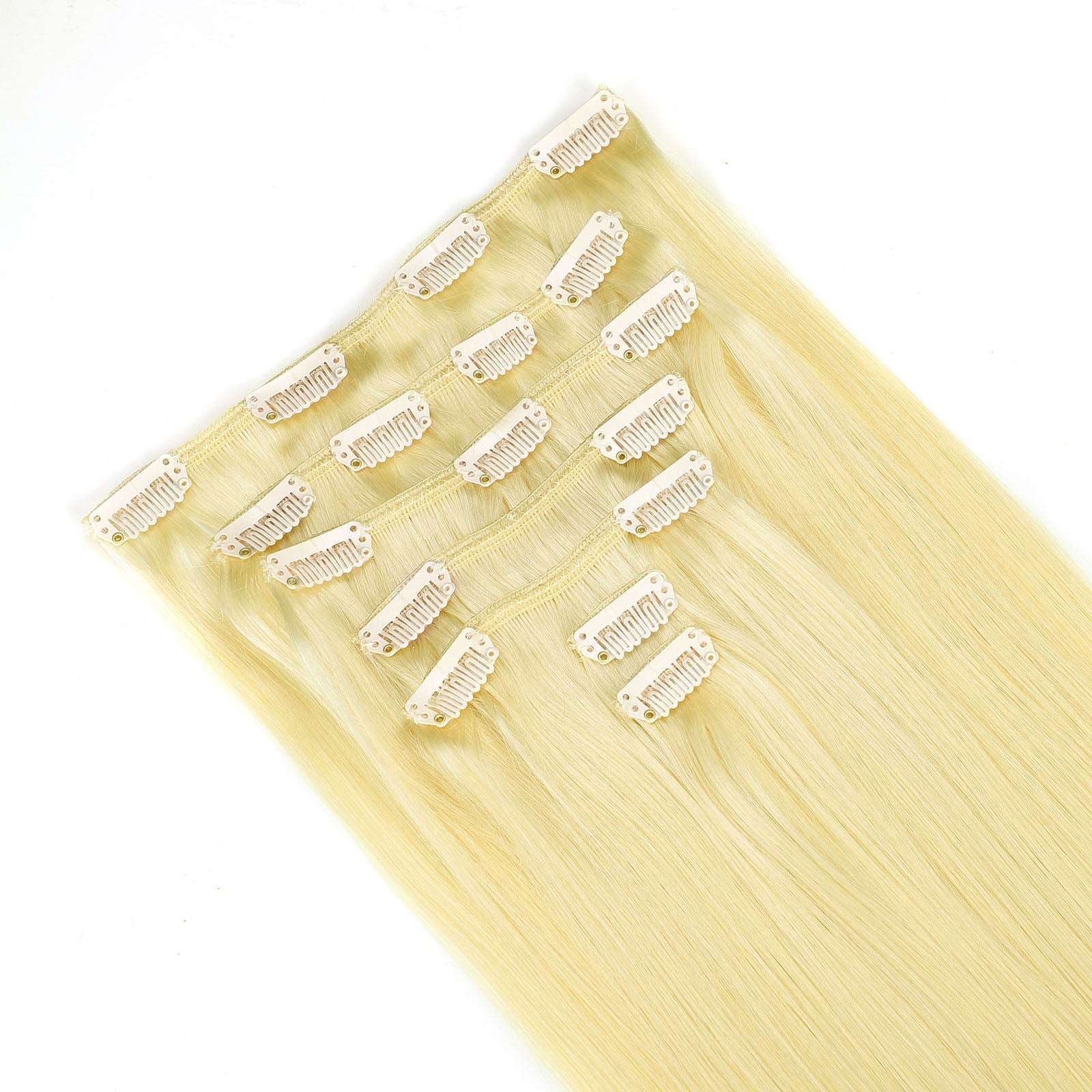 Bleach Blonde Clip In Remy Human Hair Extensions