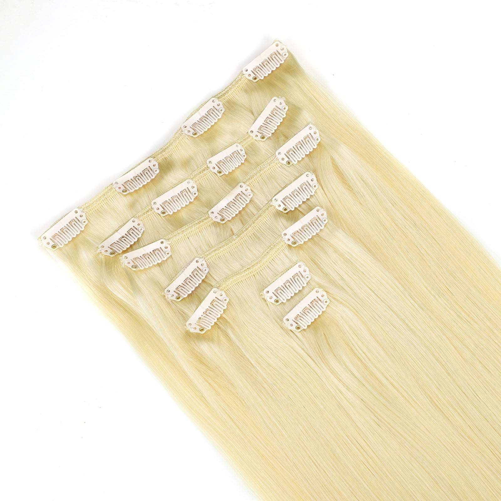 Platinum Blonde Clip In Remy Human Hair Extensions