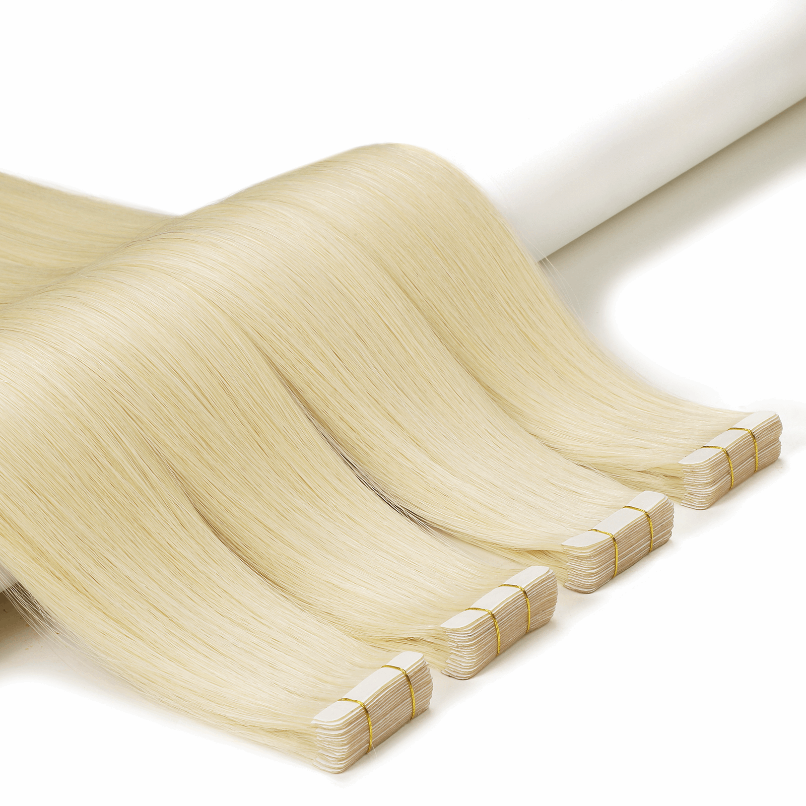 Platinum Blonde Tape In Remy Human Hair Extensions