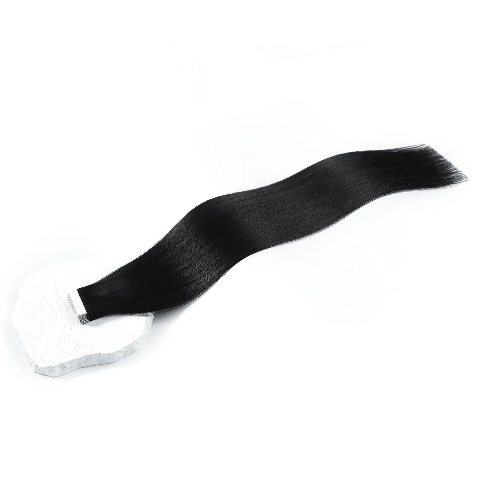 Jet Black Tape In Human Hair Extensions