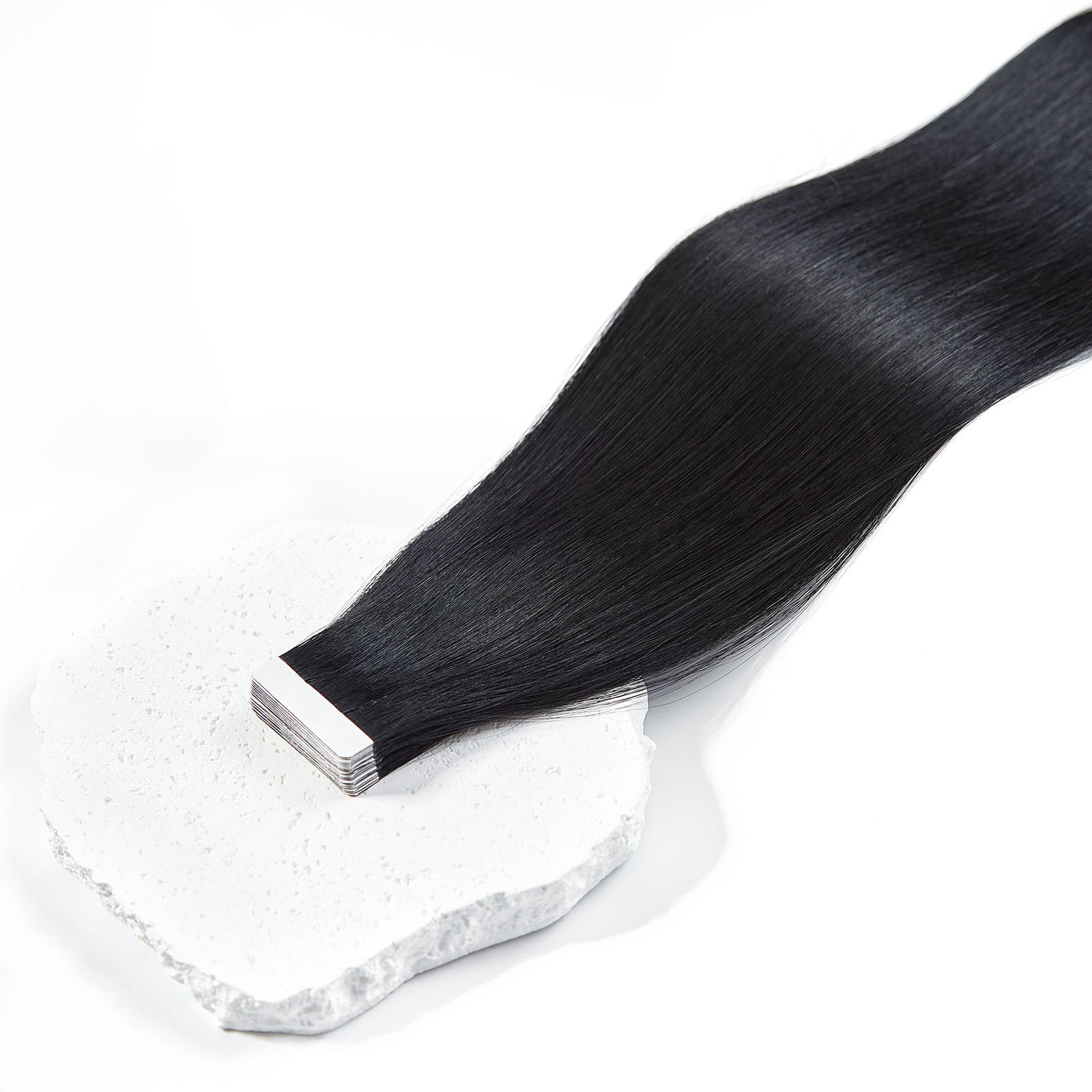 Jet Black Tape In Human Hair Extensions