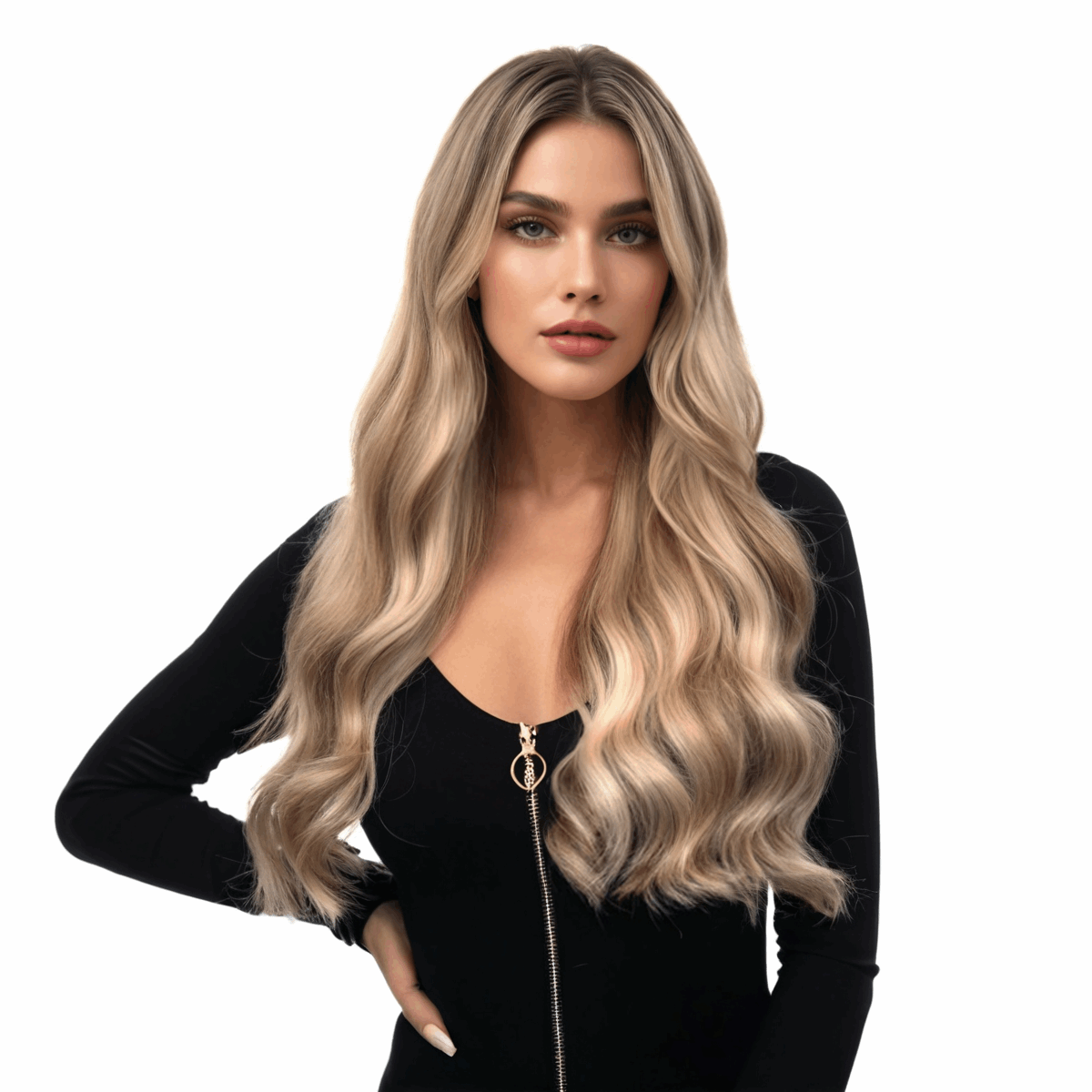 Balayage Ash Brown Blonde Tape In Remy Human Hair Extensions