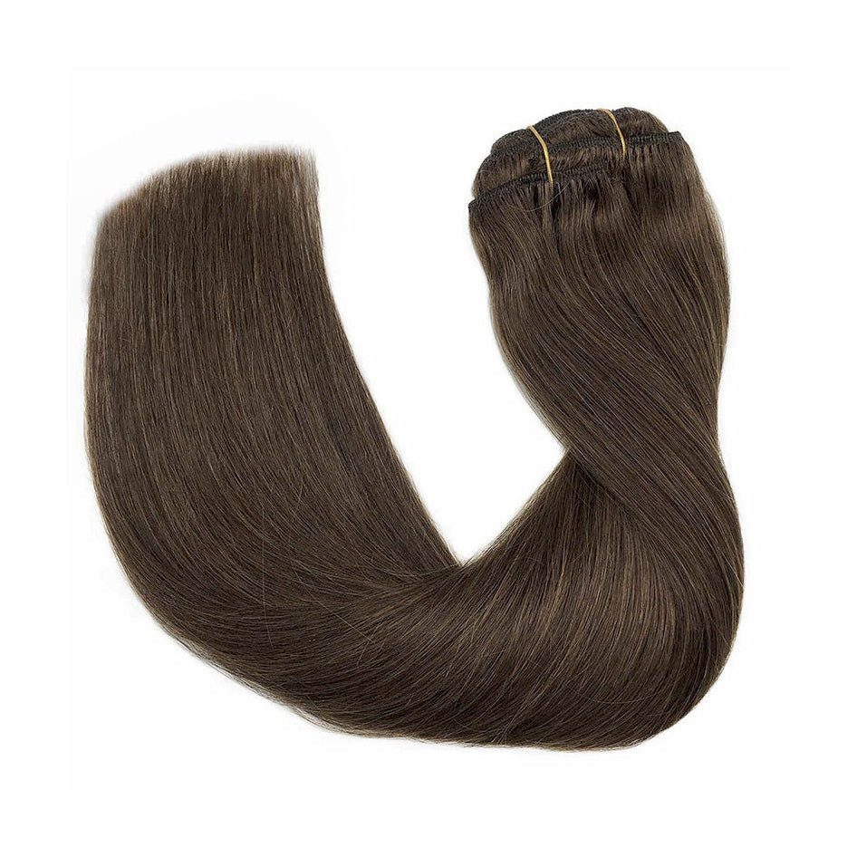 Chestnut Brown Clip In Remy Human Hair Extensions