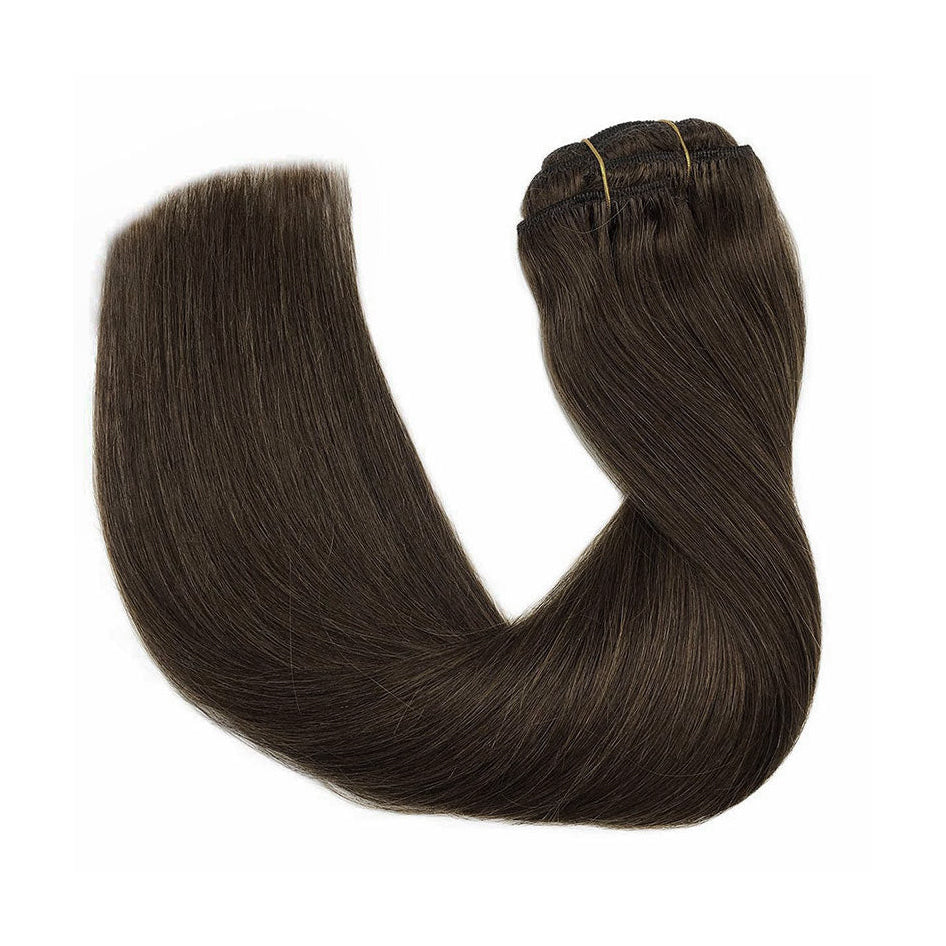 Dark Brown Clip In Remy Human Hair Extensions