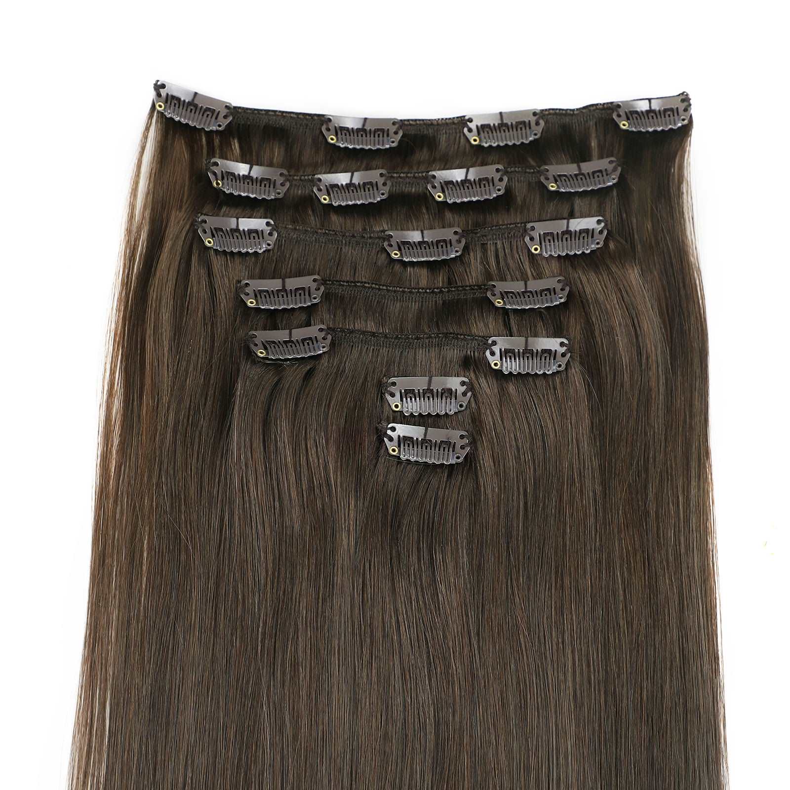 Chestnut Brown Clip In Remy Human Hair Extensions