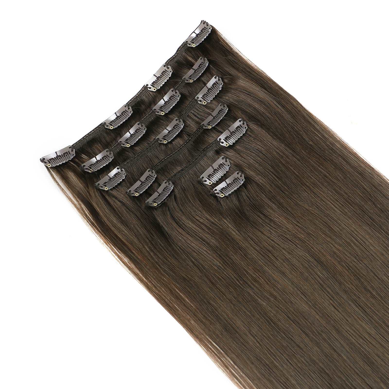 Chestnut Brown Clip In Remy Human Hair Extensions