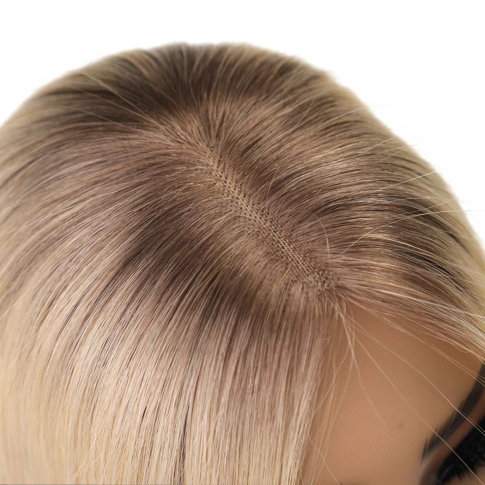 Ombre Light Blonde Hand-Tied Human Hair Toppers