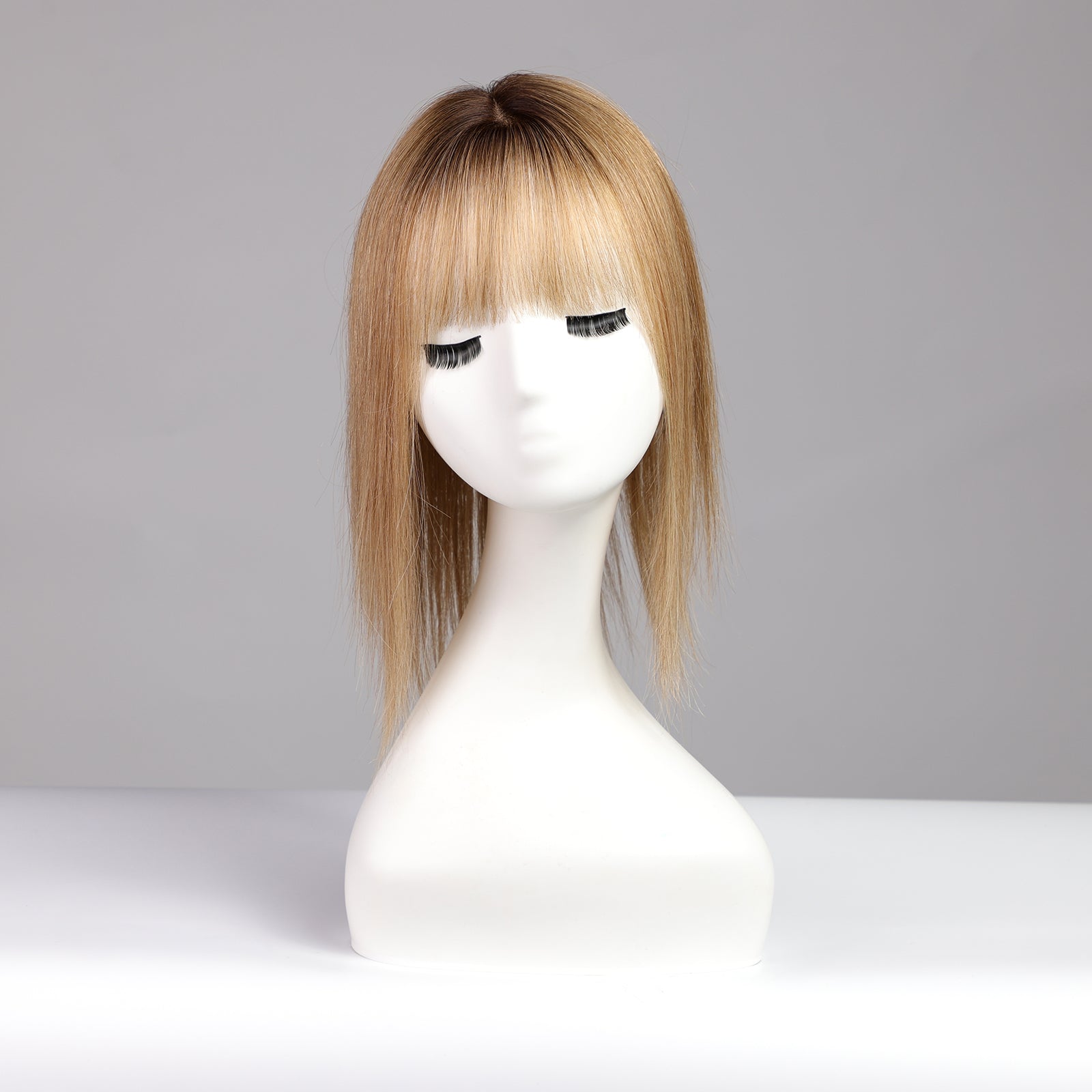 Ombre Light Brown Human Hair Toppers