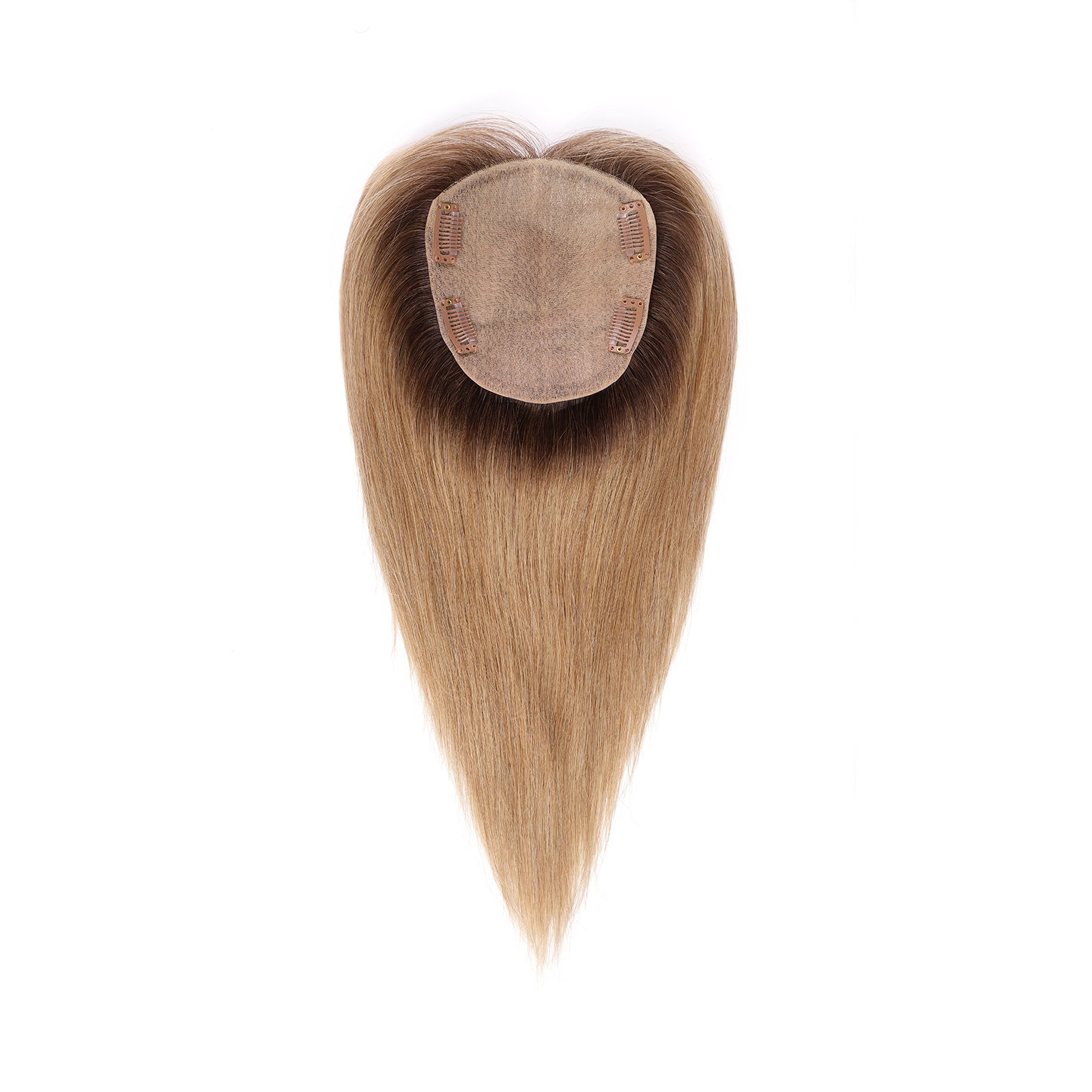 Ombre Light Brown Human Hair Toppers