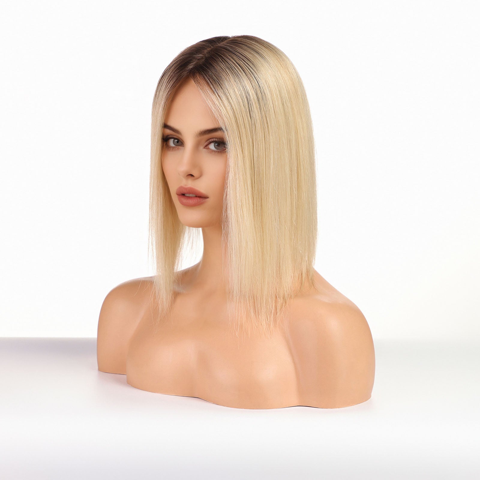 Ombre Bleach Blonde Human Hair Toppers