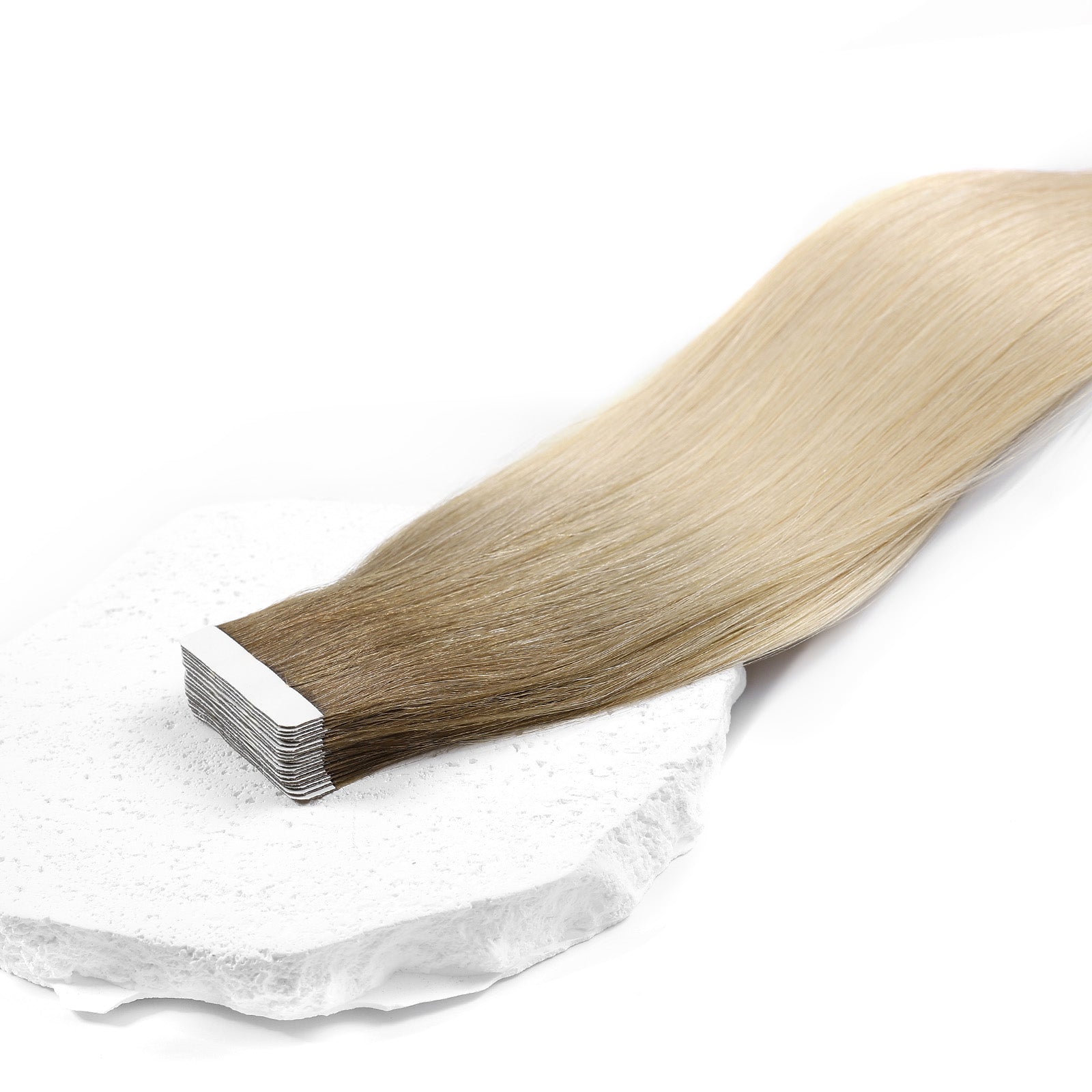 Rooted Golden Blonde Tape In Human Hair Extensions