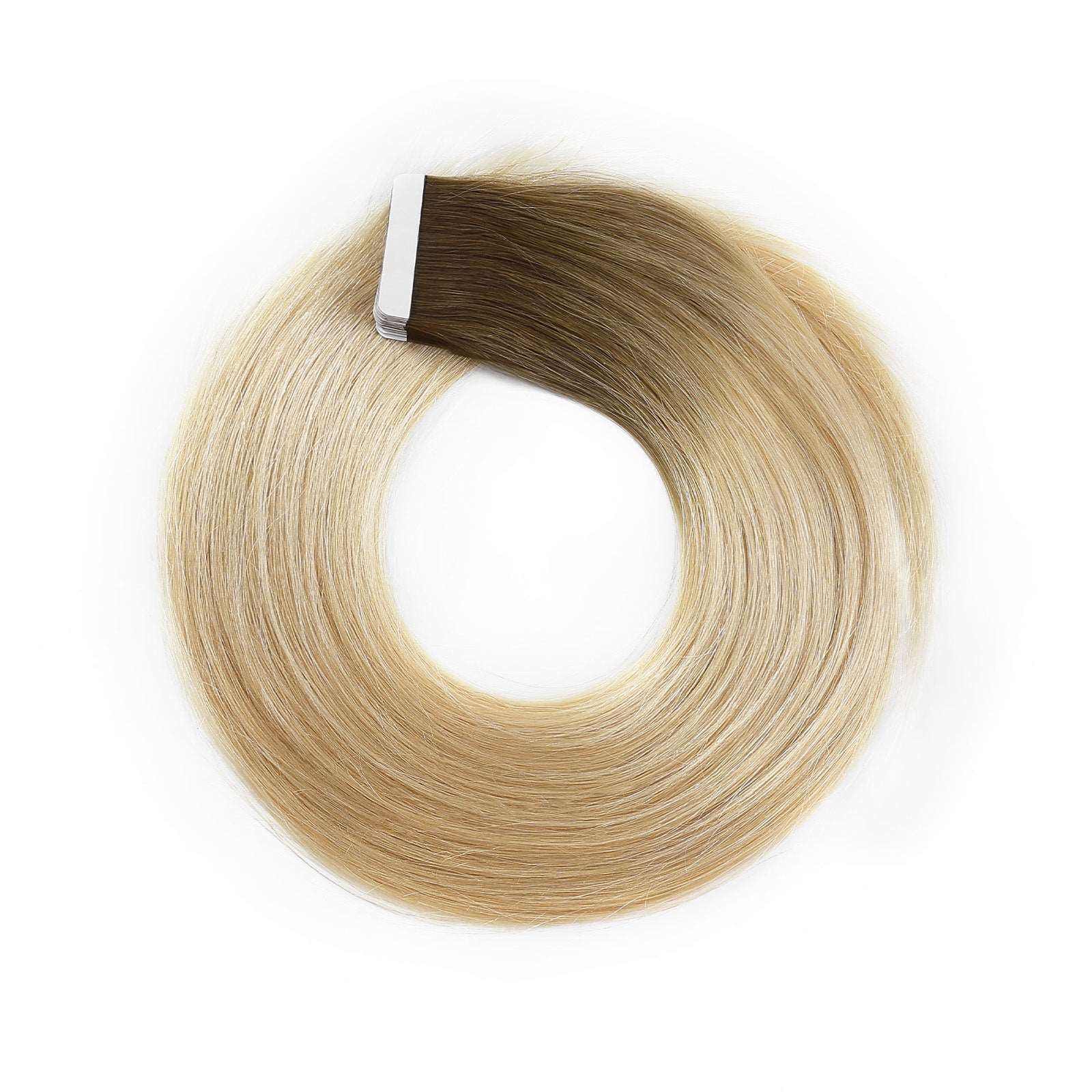 Rooted Ash Brown Blonde Tape In Remy Human Hair Extensions