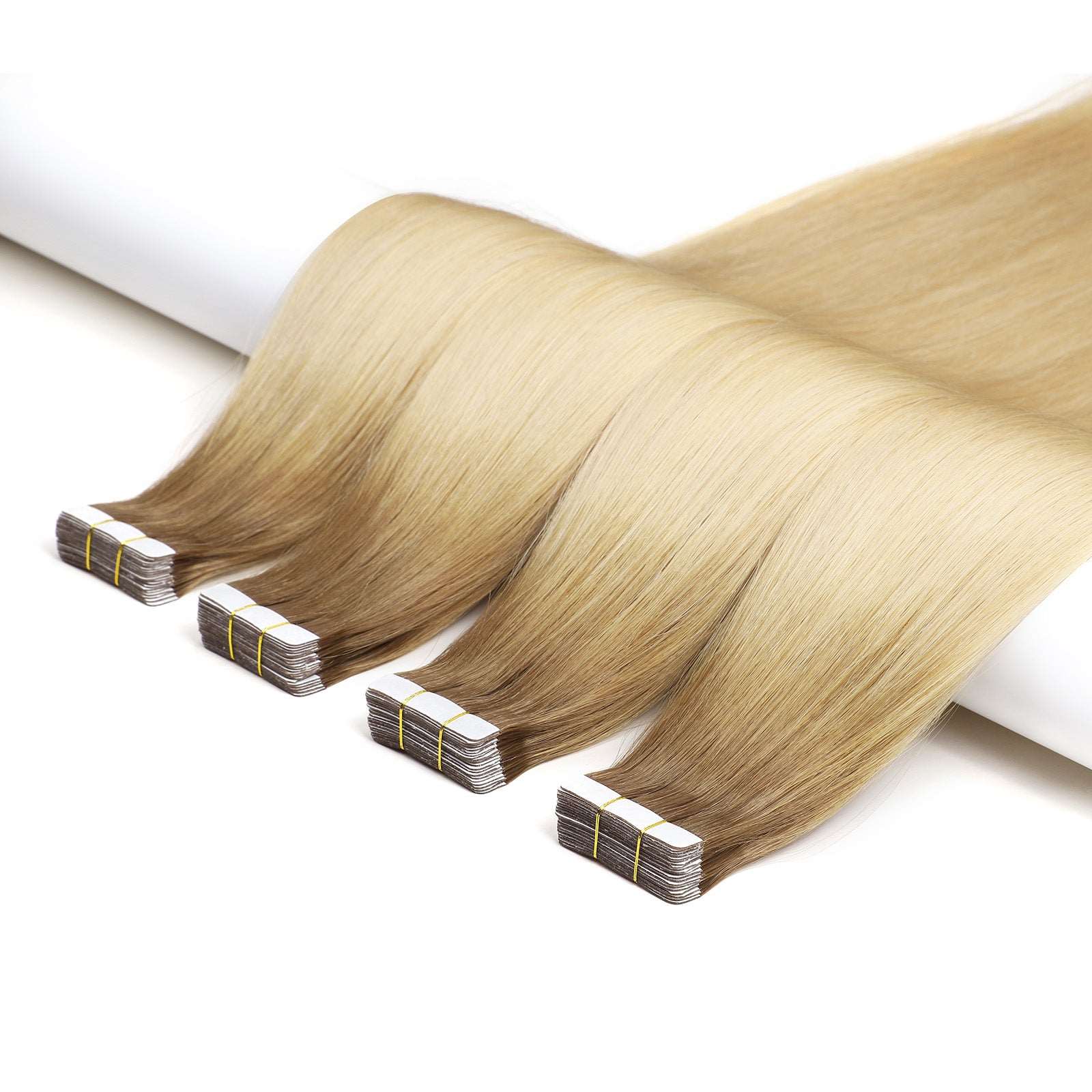 Rooted Ash Brown Blonde Tape In Remy Human Hair Extensions