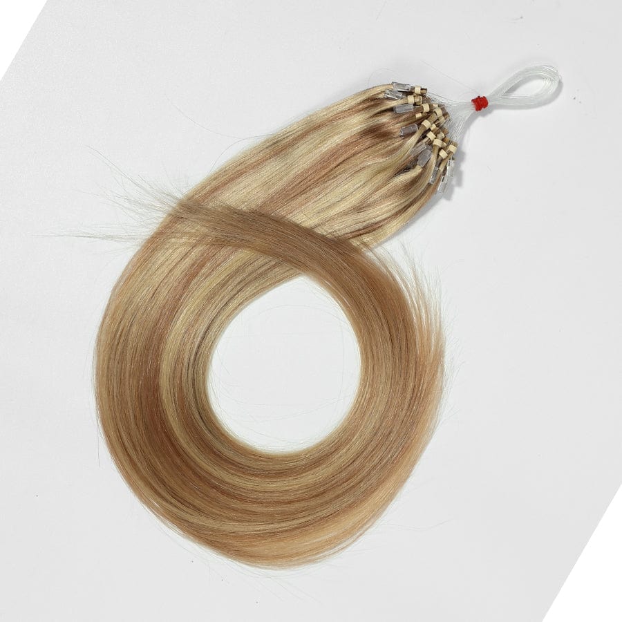 BLONDE UNICORN Balayage Ash Blonde With Light Blonde Micro Loop Remy Human Hair Extensions