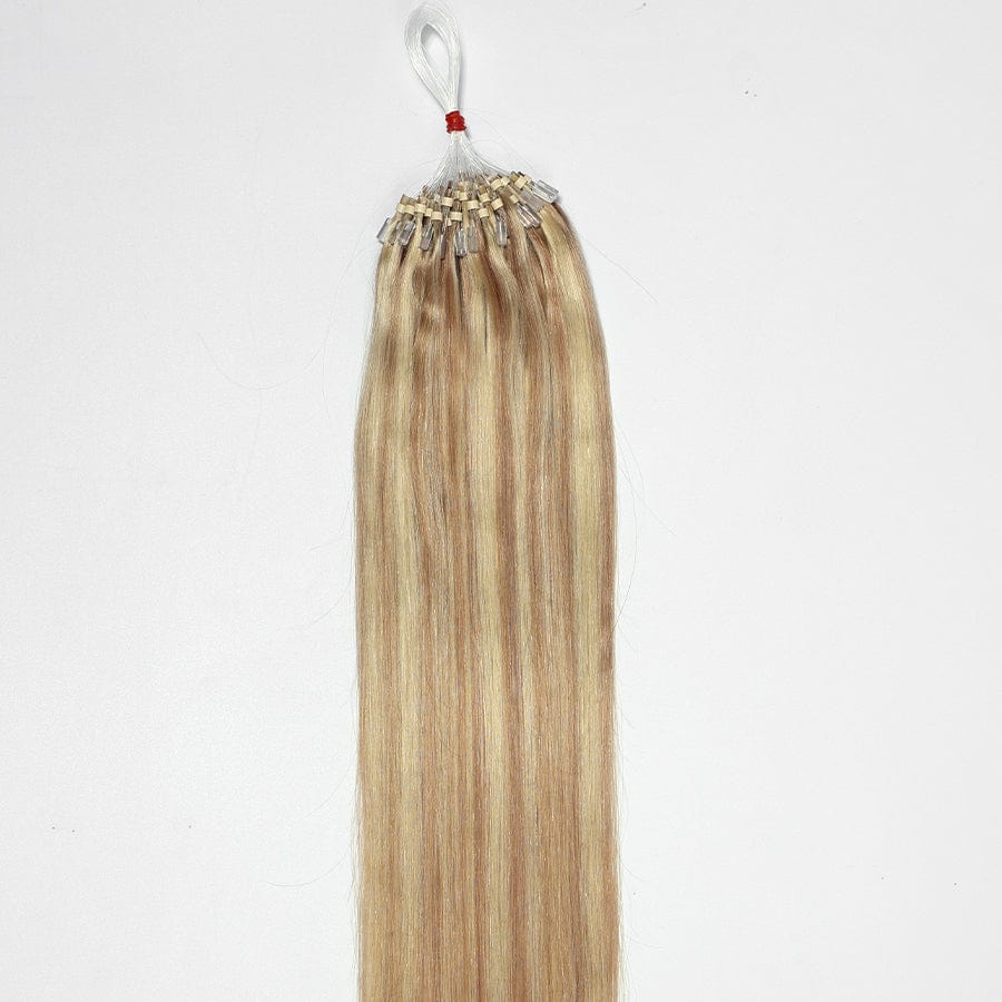 BLONDE UNICORN Balayage Ash Blonde With Light Blonde Micro Loop Remy Human Hair Extensions