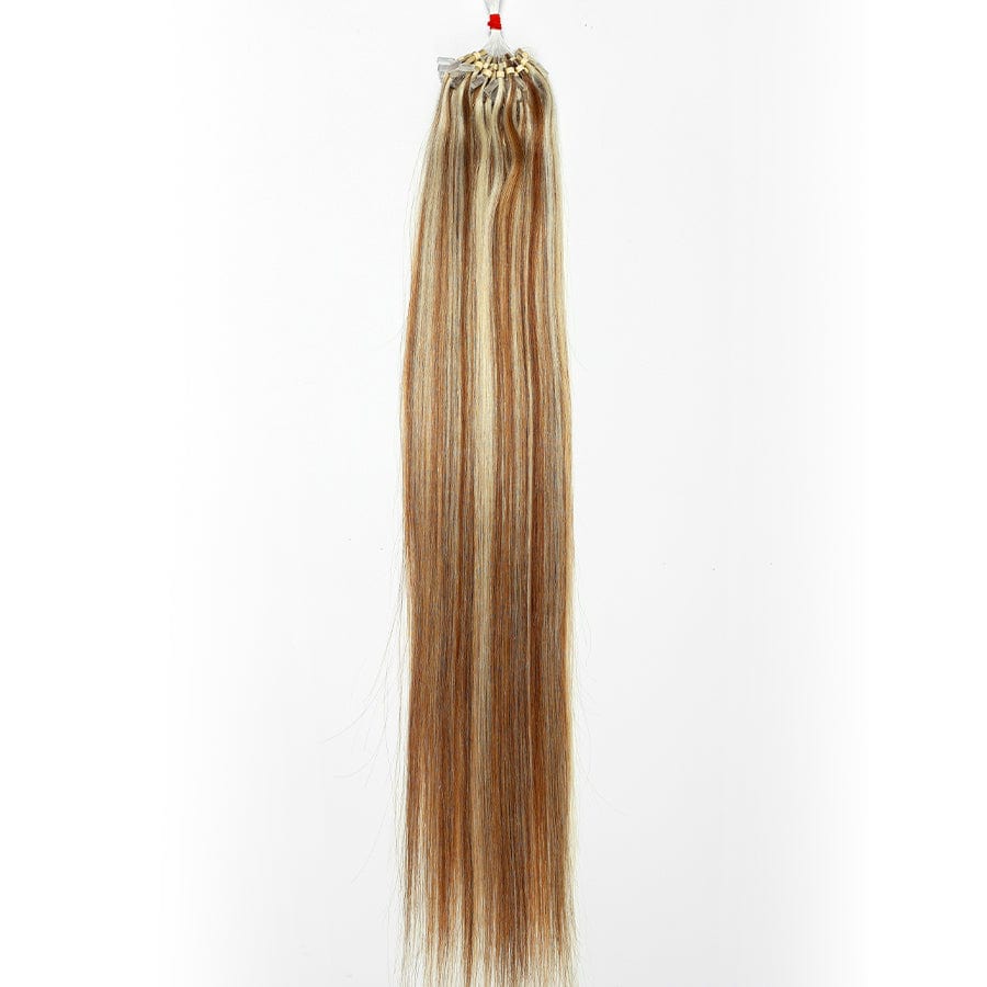 BLONDE UNICORN Balayage Chestnut Brown With Bleach Blonde Micro Loop  Remy Human Hair Extensions