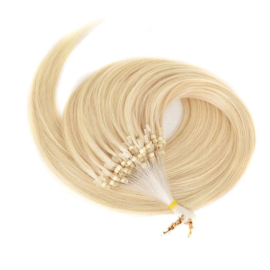 BLONDE UNICORN Bleach Blonde Micro Loop Remy Human Hair Extensions