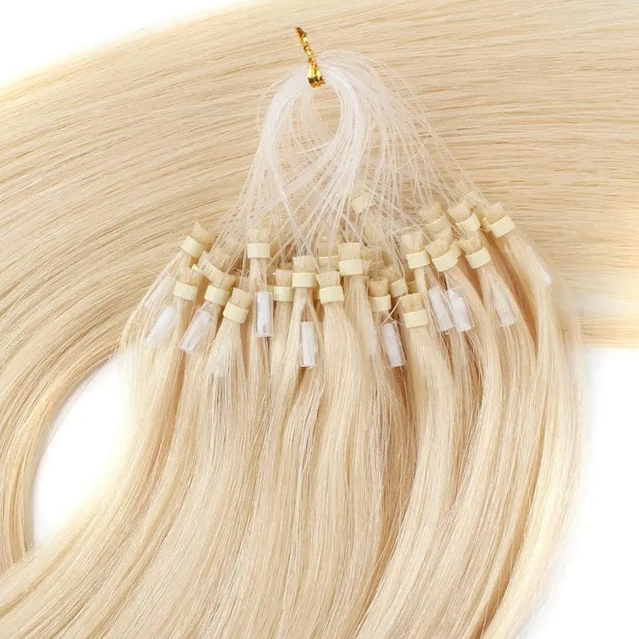 BLONDE UNICORN Bleach Blonde Micro Loop Remy Human Hair Extensions