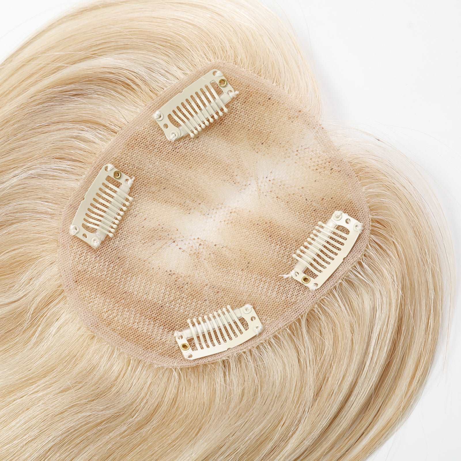 BLONDE UNICORN Blonde Unicorn Balayage Bleach Blonde Hand-Tied Human Hair Toppers