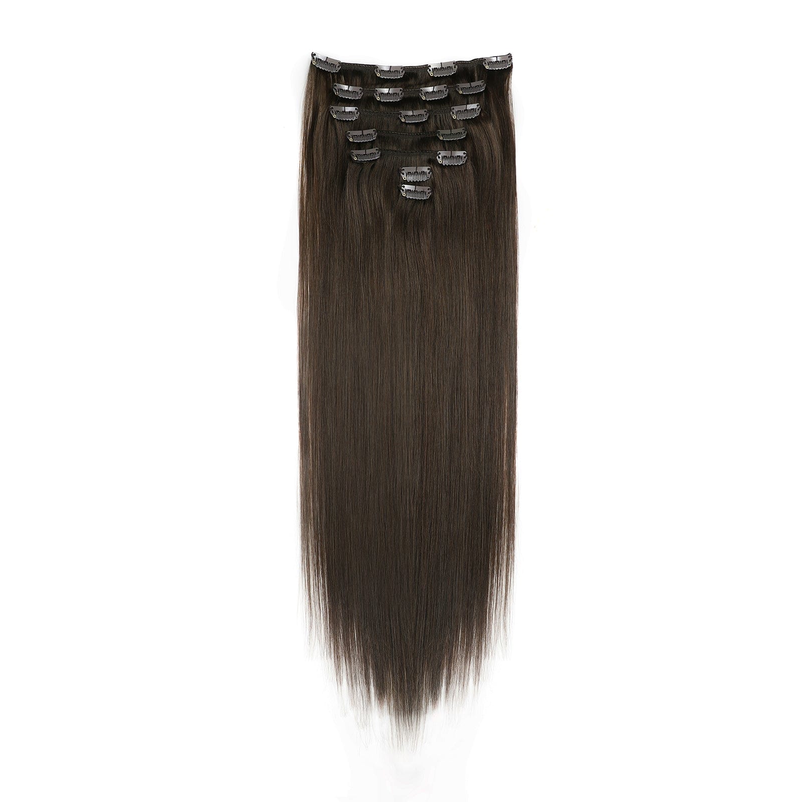 BLONDE UNICORN Blonde Unicorn Dark Brown Clip In Remy Human Hair Extensions