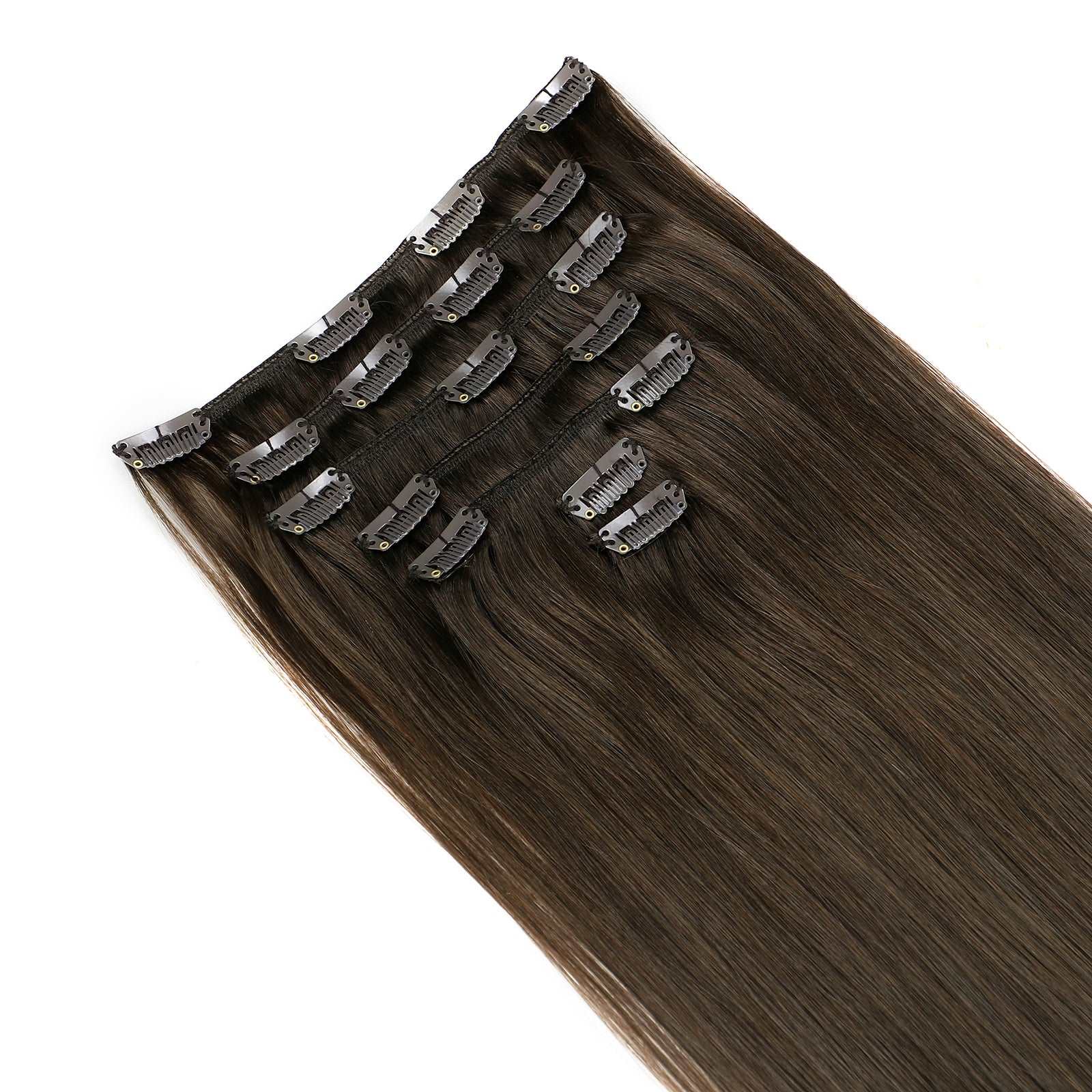 BLONDE UNICORN Blonde Unicorn Dark Brown Clip In Remy Human Hair Extensions