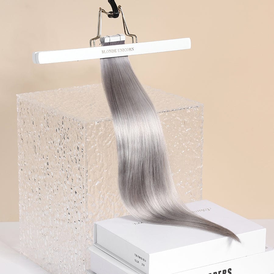 BLONDE UNICORN Blonde Unicorn Grey Tape In Human Hair Extensions