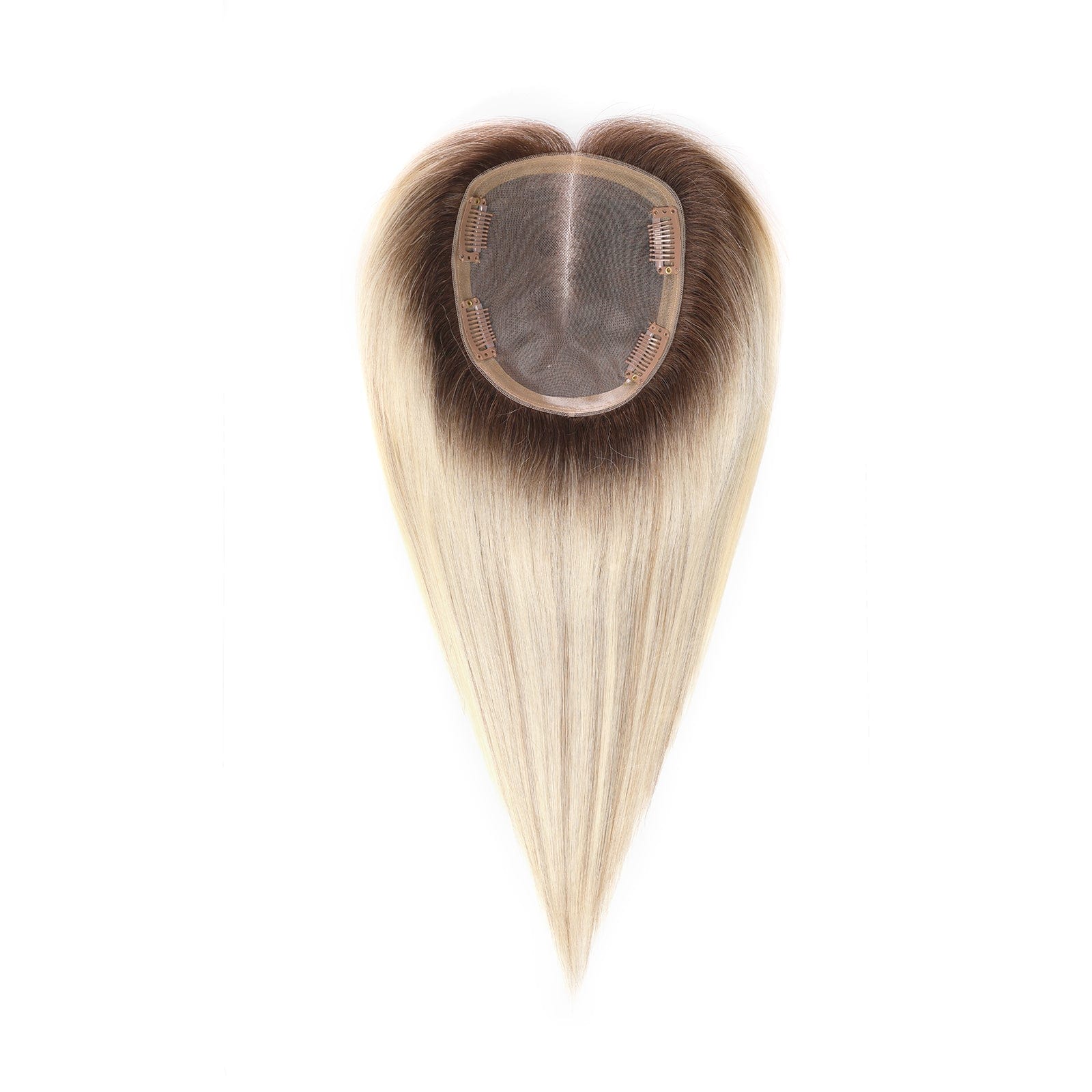 BLONDE UNICORN Blonde Unicorn Mono Hand-Tied Rooted Ash Blonde Virgin Human Hair Toppers