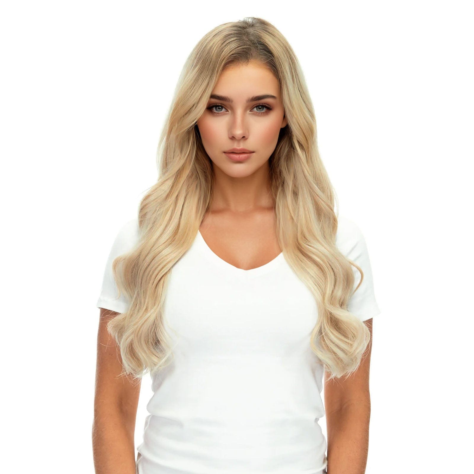 BLONDE UNICORN Blonde Unicorn Rooted Dirty Blonde Tape In Human Hair Extensions