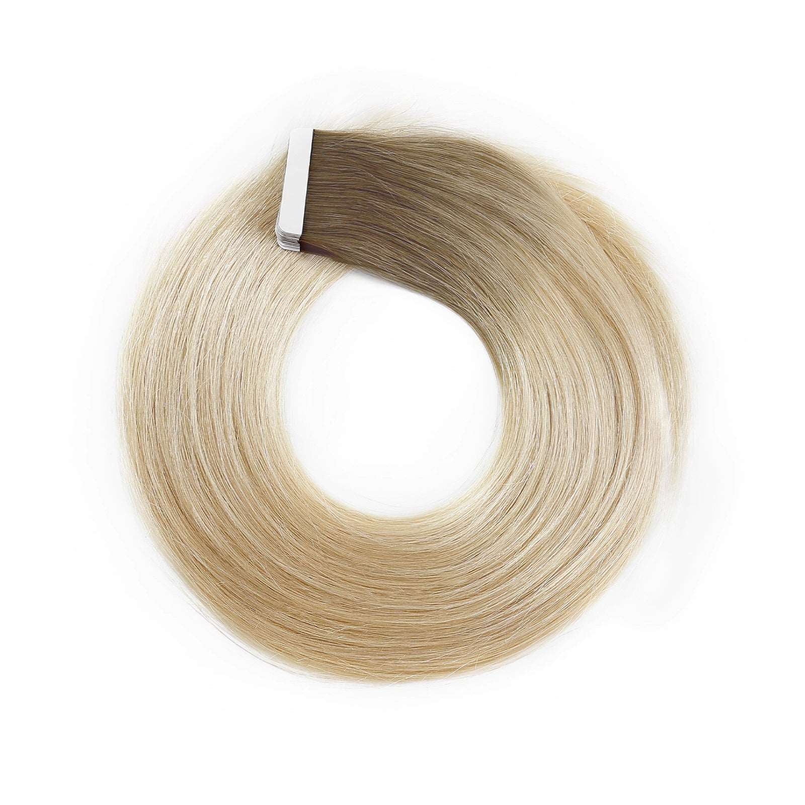 BLONDE UNICORN Blonde Unicorn Rooted Golden Brown Blonde Tape In Human Hair Extensions