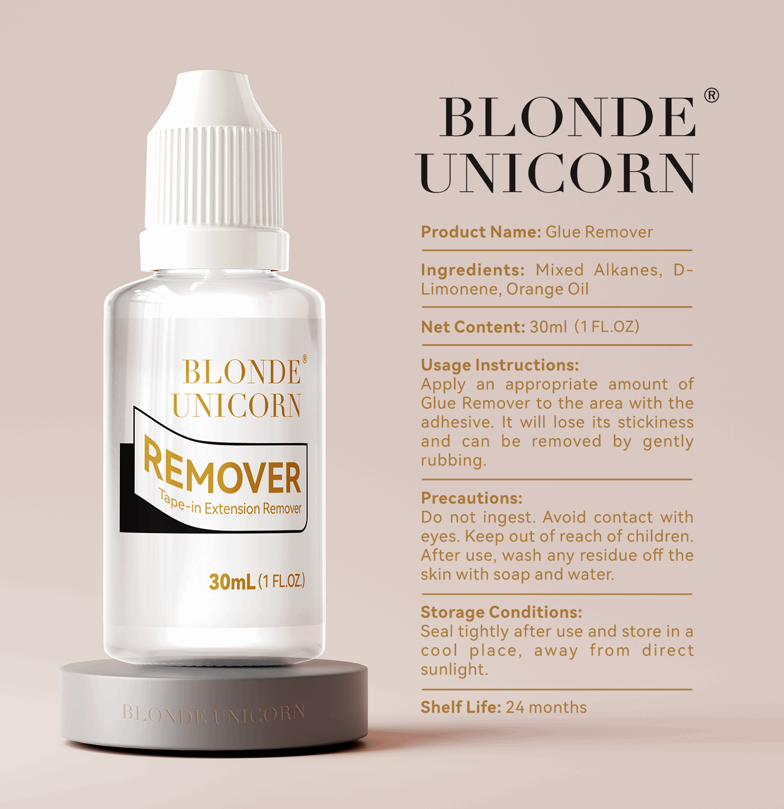 BLONDE UNICORN Hair Extensions Glue Remover