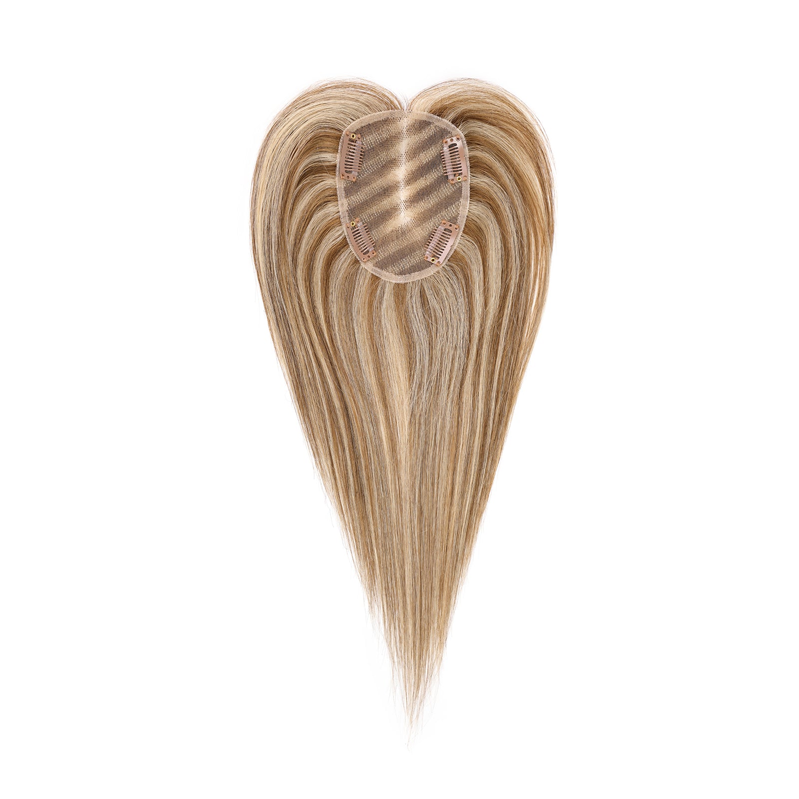 Blonde Brown Highlight Hand-Tied Human Hair Toppers